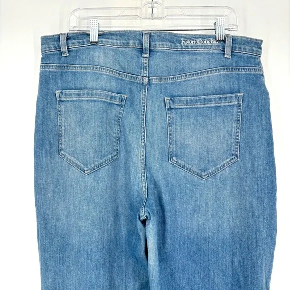 Favorite Daughter Jordie Wide Leg Jeans Sz 34 Long Super High Rise Blue Cotton - Picture 11 of 16